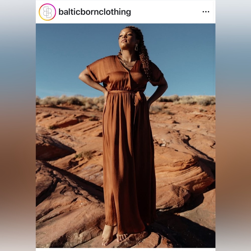 Baltic Born Sorenson Copper Faux Wrap Dress
